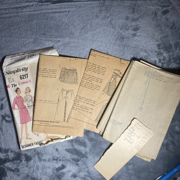 Simplicity 6217 Sewing Pattern, 1965 2 Pc Dress, Jacket Size 14 Cut - Picture 3 of 4